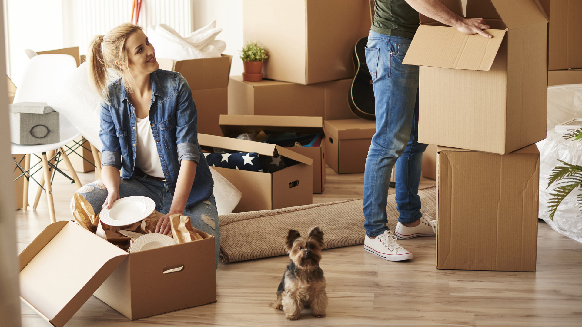 family with dog