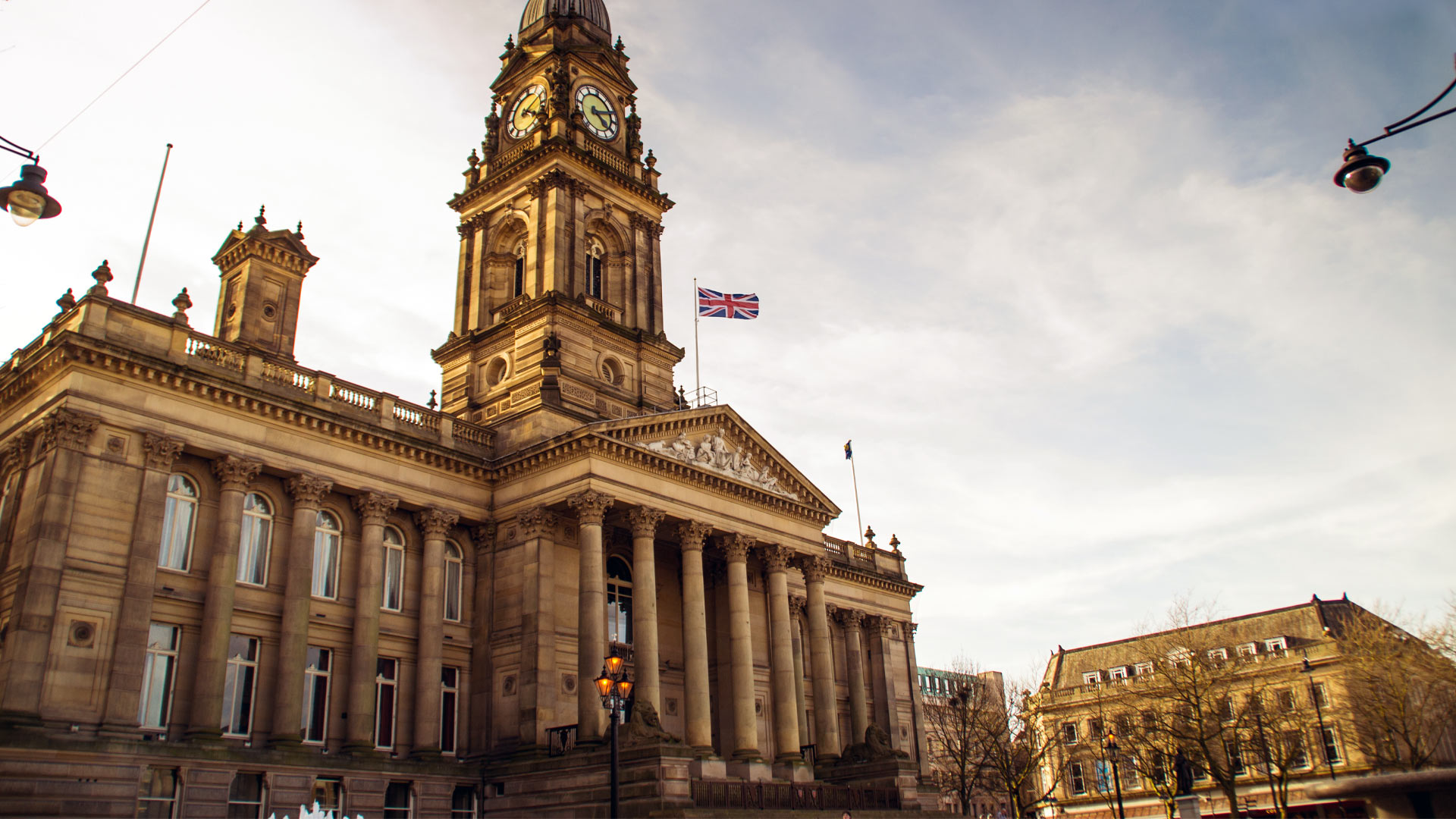 building with union jack